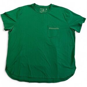 Green Short Sleeve Tee with Western Pocket Detail